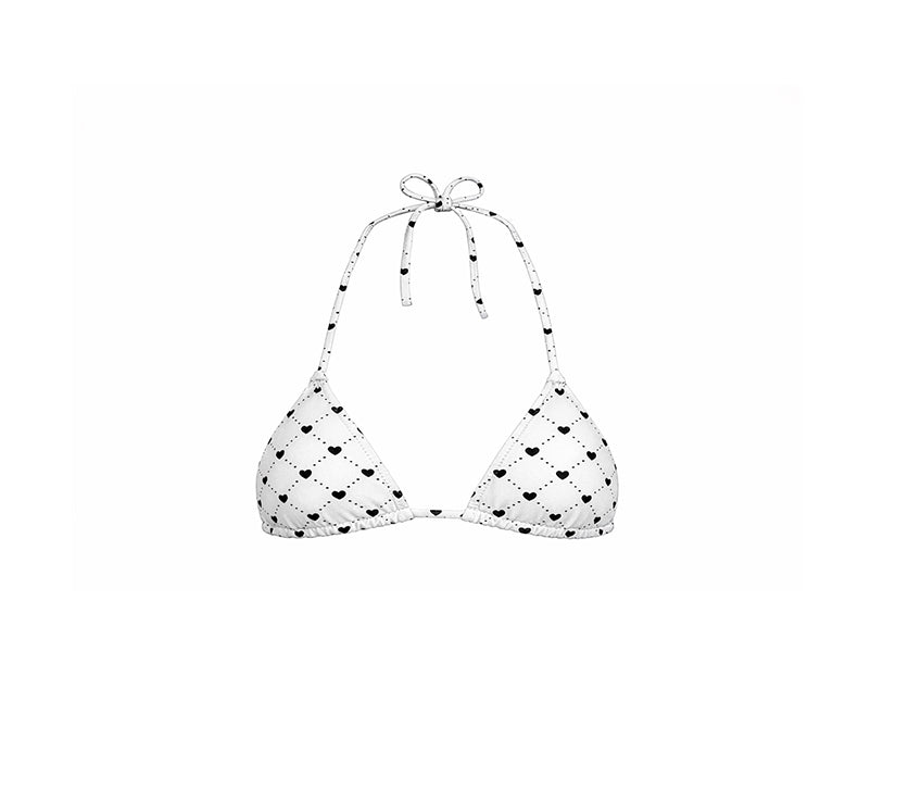Beyaz Kalpli Üçgen Bikini Üst // QN-1000